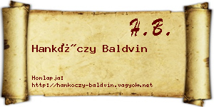 Hankóczy Baldvin névjegykártya